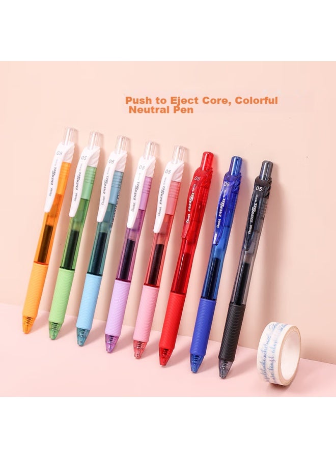 بنتل Pentel Bln105 قلم جل أسود قابل للسحب، قلم توقيع أنيق 0.5 مم، قلم سريع الجفاف للأعمال والطلاب، قلم مائي، قرطاسية، أسطوانة سوداء بحبر أسود، عبوة من 12 قطعة - Image 1