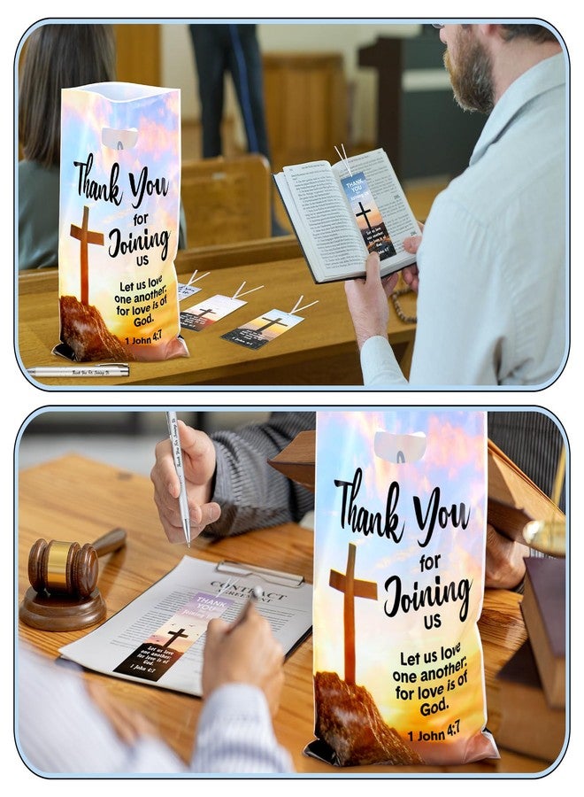 Supervitae 108 Pcs/36 Sets Church Welcome Gift Pockets Bulk Church Visitor Gifts 36 Religious Brochure Bags with Handle 36 Thank You for Joining Us Ballpoint Pen 36 Bookmark for Christian Supplies - Image 4