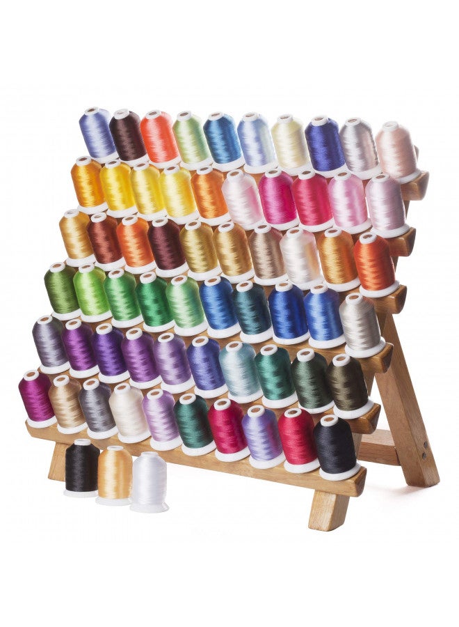 Simthread 63 Brother Colors Polyester Machine Embroidery Thread 1000M(1100Y) Big Spool for Brother Babylock Husqvarna Janome Singer Pfaff Bernina Serger Embroidery and Sewing Machines - Image 1
