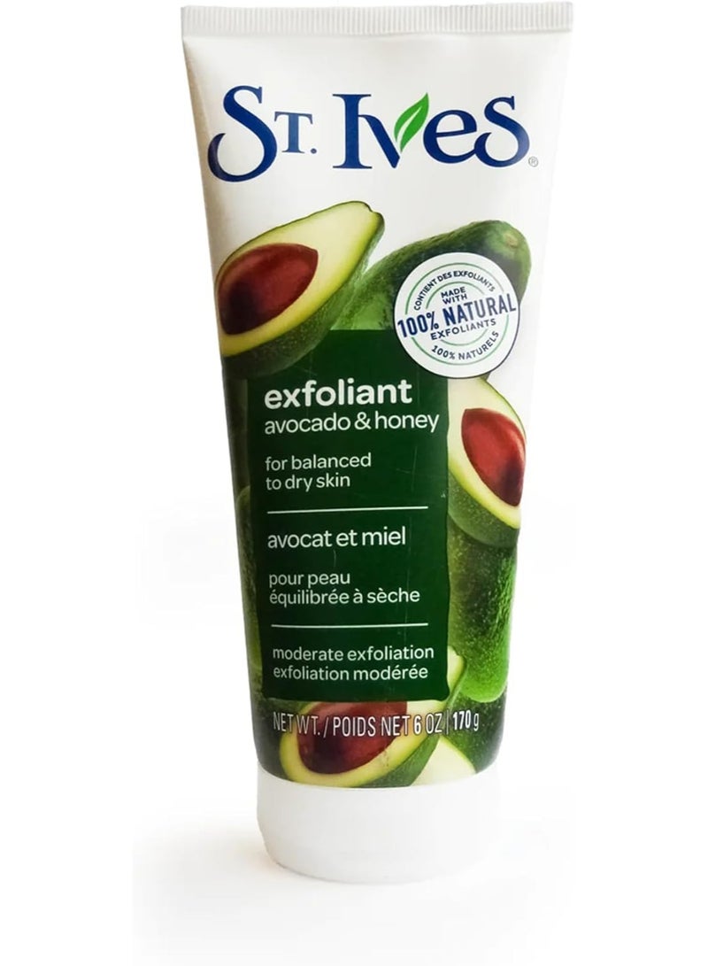 سانت آيفز مقشر الوجه بالأفوكادو والعسل، مقشر للوجه للبشرة المتوازنة والجافة 170 جرام - Image 1