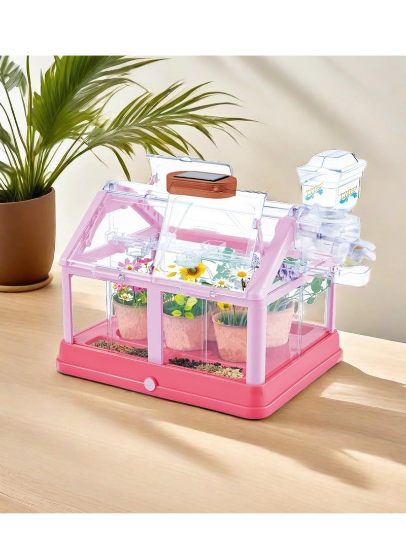 SYOSI Terrarium Kit for Kids, Plant Growing Kit with Greenhouse, Educational DIY Plant Gardening Toy, Kids Science Set with Solar Panel, Indoor Gardening Kit, Fun and Educational for Children  - Image 1