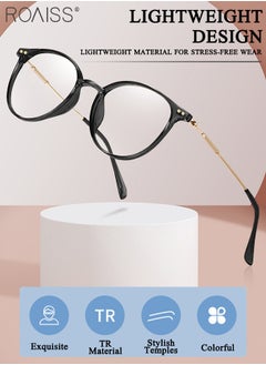 roaiss Women's Blue Light Blocking Glasses Blue Light Filter Computer Reading Gaming TV Phones Round Eyeglasses Fashion Anti Eyestrain Headache Eyewear  - Image 3