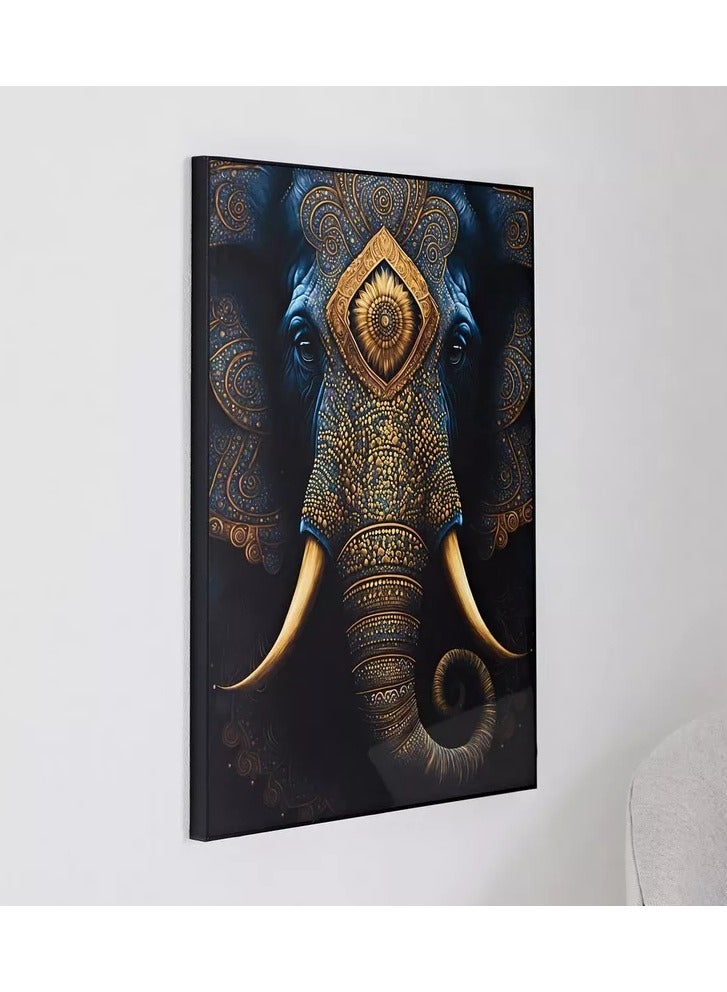 Home Box Ersel Elephant Face Framed Picture - 50x70x25 cm - Image 2