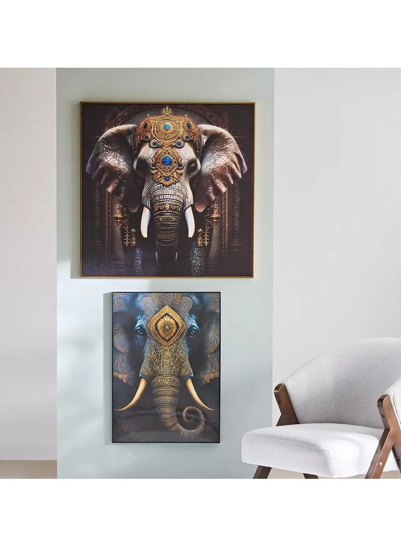 Home Box Ersel Elephant Face Framed Picture - 50x70x25 cm - Image 5