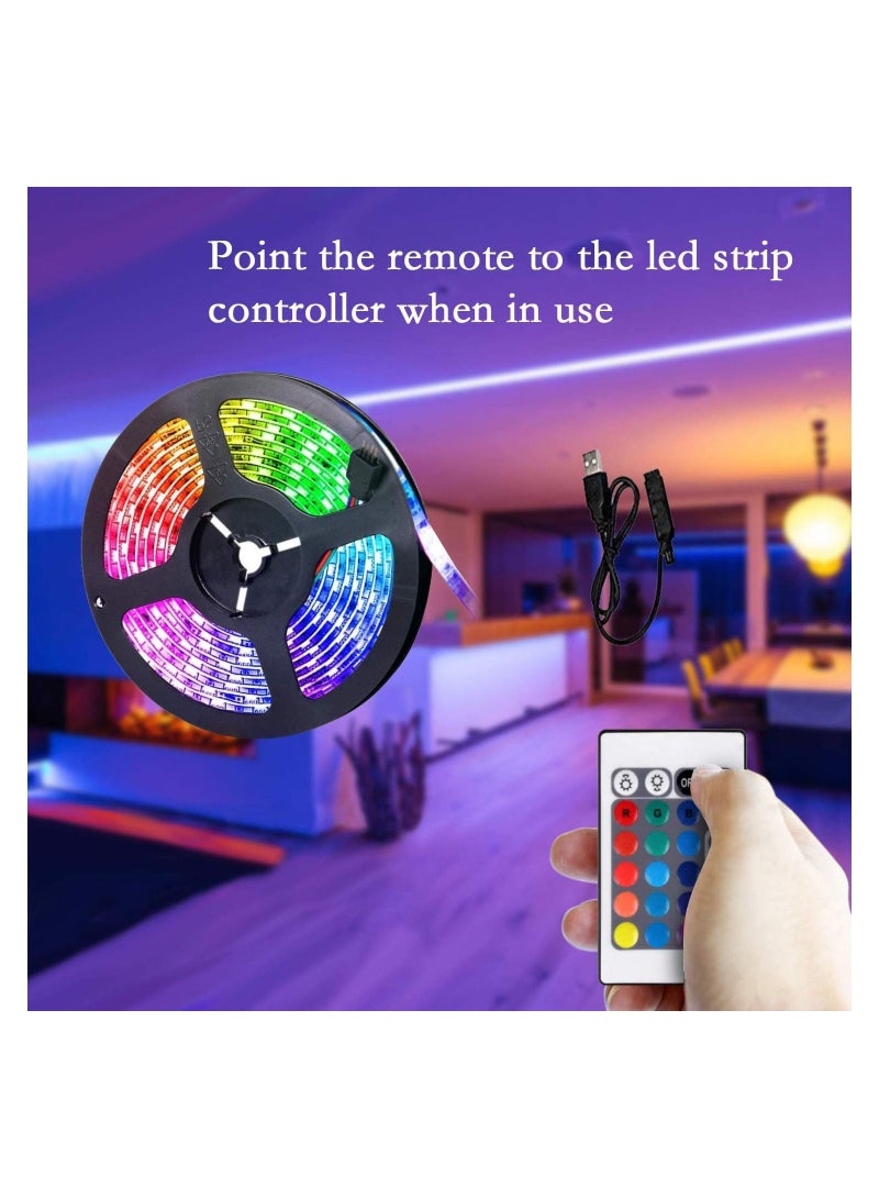 LED Light Strip 5M USB RGB Waterproof Decoration Lighting with Remote Control for Bedroom Kitchen Hotel Home TV - Image 2