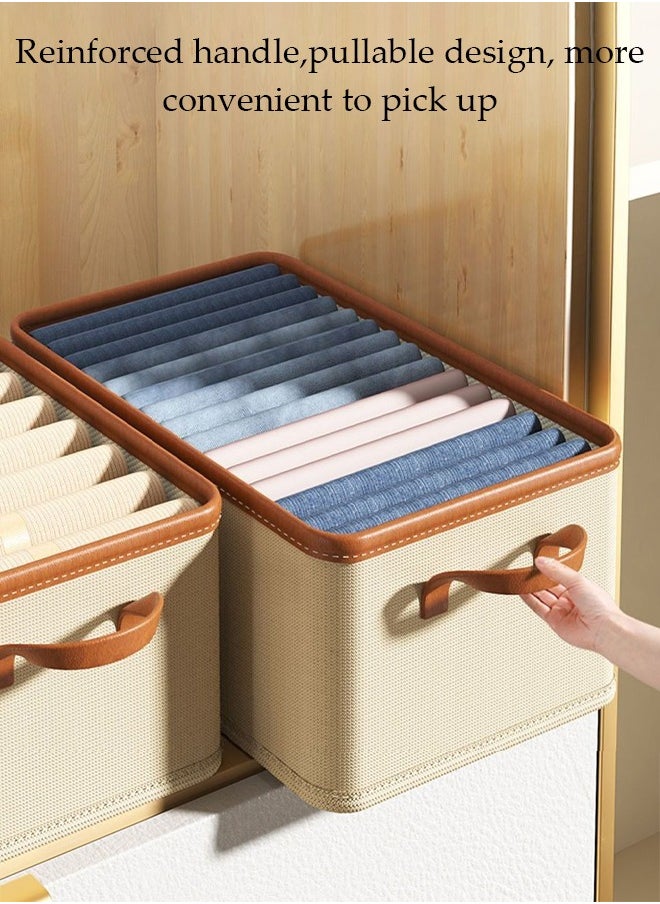 DUNISO - 3 Pieces Foldable Closet Storage Organizer Washable Closet Storage Box with Carrying Handles Cube Storage Bin for Clothes Wardrobe Home Bedroom Office - Image 1