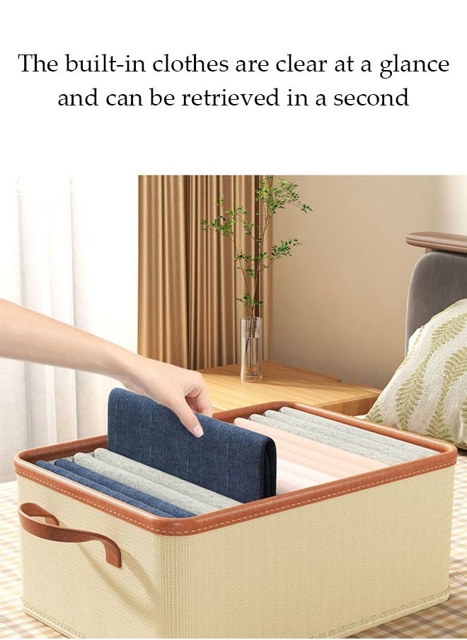 DUNISO - 3 Pieces Foldable Closet Storage Organizer Washable Closet Storage Box with Carrying Handles Cube Storage Bin for Clothes Wardrobe Home Bedroom Office - Image 1