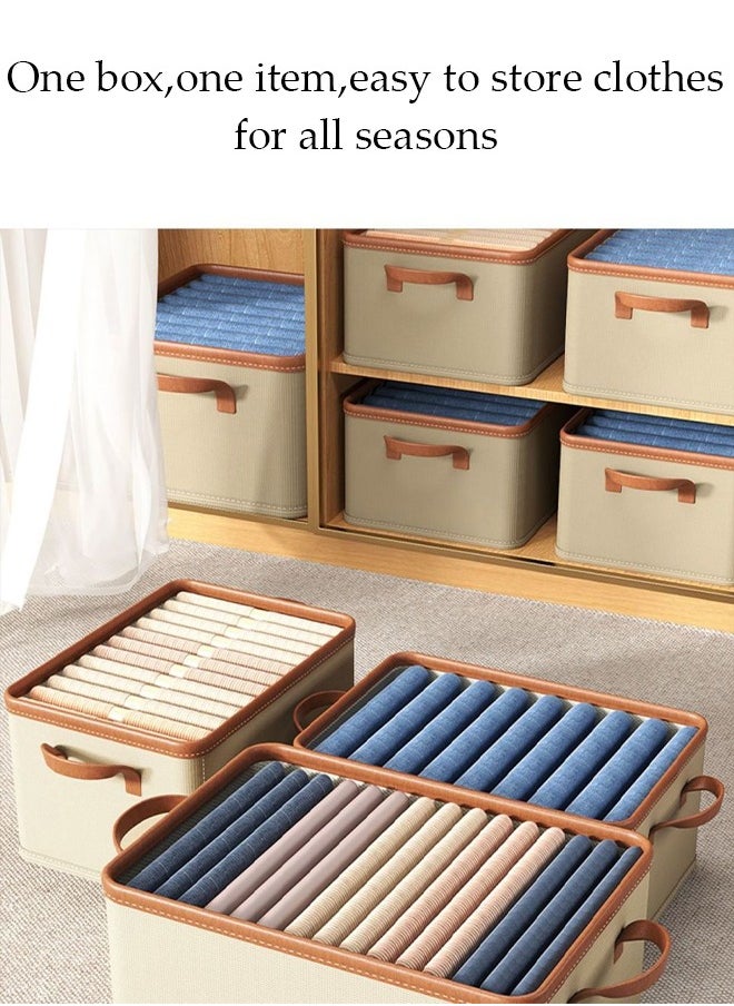 DUNISO - 3 Pieces Foldable Closet Storage Organizer Washable Closet Storage Box with Carrying Handles Cube Storage Bin for Clothes Wardrobe Home Bedroom Office - Image 1