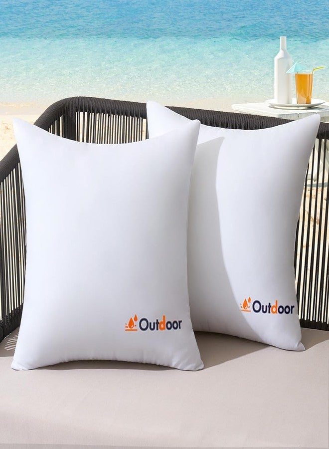 MIULEE Pack of 2 18x18 Outdoor Waterproof Throw Pillow Inserts, Decorative Water-Resistant Pillow Cushion for Patio Garden - Image 1