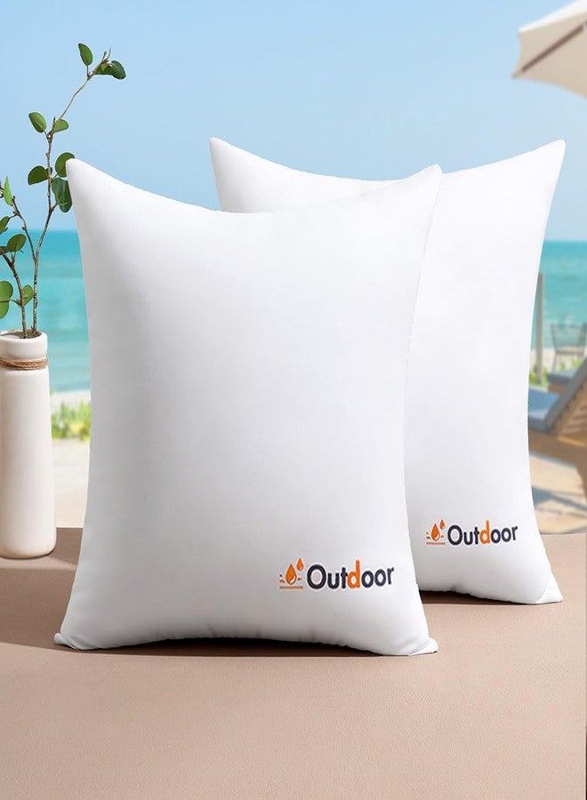 MIULEE Pack of 2 18x18 Outdoor Waterproof Throw Pillow Inserts, Decorative Water-Resistant Pillow Cushion for Patio Garden - Image 2