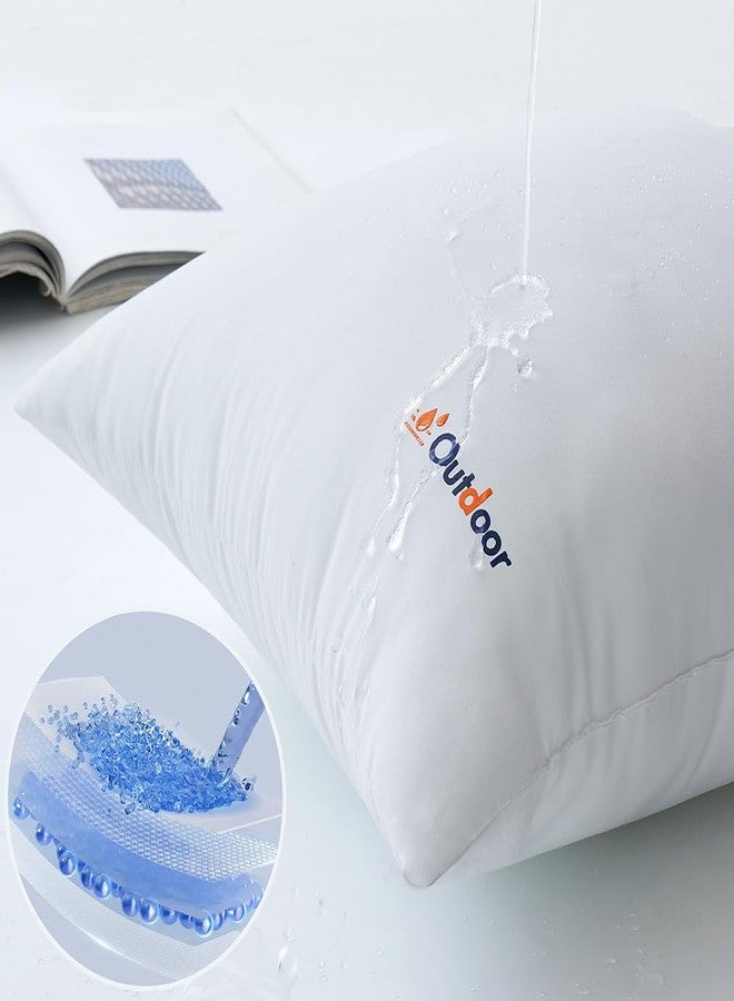 MIULEE Pack of 2 18x18 Outdoor Waterproof Throw Pillow Inserts, Decorative Water-Resistant Pillow Cushion for Patio Garden - Image 4