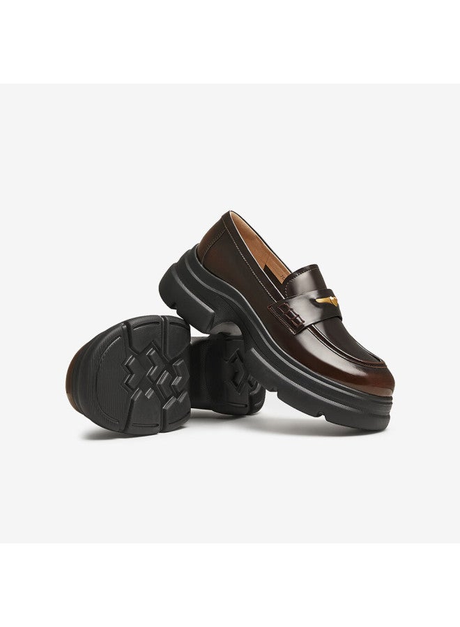 Tata Magic Detective Platform Loafers Uni Star Style Brown Size 36 - Image 2