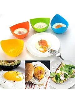 Generic Set of 4 Silicone Egg Poacher Cups with Ring Standers for Microwave, Air Fryer, and Stovetop Egg Cooking - Non-Stick, BPA-Free Egg Boiler Mold Cup for Perfect Poached Eggs  - Image 4