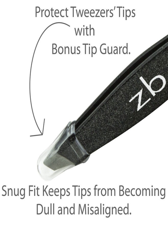 Zizzili Basics Tweezers - Surgical Grade Stainless Steel - Slant Tip for Expert Eyebrow Shaping and Facial Hair Removal - with Protective Pouch - Best Tweezer for Men and Women (Black) - Image 5