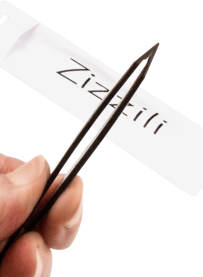Zizzili Basics Tweezers - Surgical Grade Stainless Steel - Slant Tip for Expert Eyebrow Shaping and Facial Hair Removal - with Protective Pouch - Best Tweezer for Men and Women (Black) - Image 2