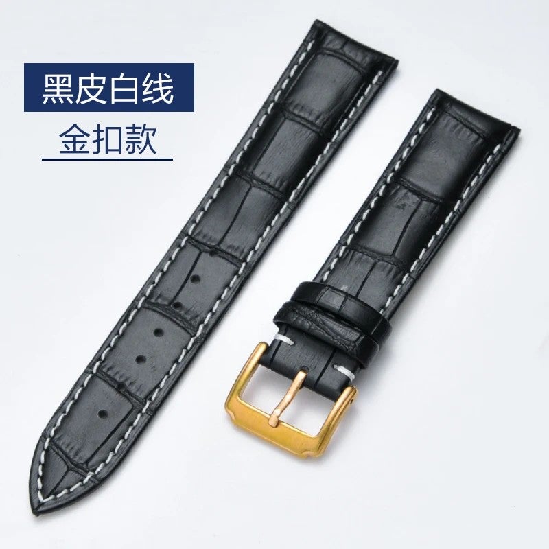 Bluejw 14mm 16mm 18mm 20mm 22mm 24mm Crocodile Pattern Genuine Leather Smart Watch Straps – Replace the Watch Strap for Apple Watch Samsung Galaxy Fit and More - Image 1