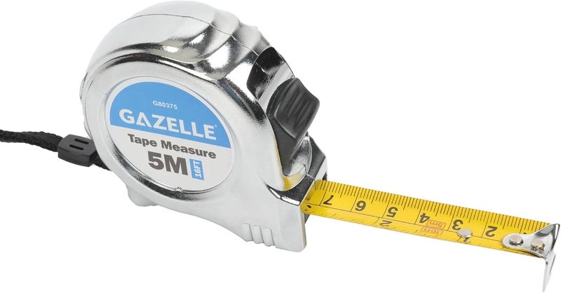 Gazelle Gazelle Chrome Measuring Tape 5m x 19mm - Image 1