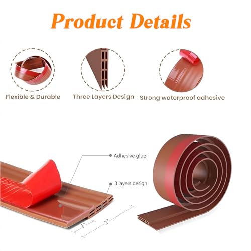 Volo Air Gap Waterproof Gel Self-Adhesive Rubber Window/Door Shield Weather-Strip Tape for Cockroach Insect Bugs Stopper - Image 2