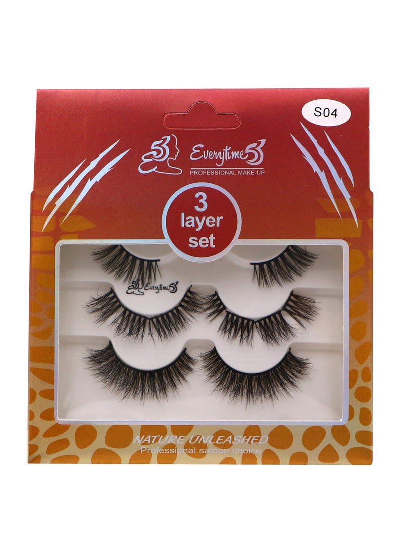 Everytime53 Everytime53 Women's 3 Layer Set Eye Lashes - S04  - Image 1