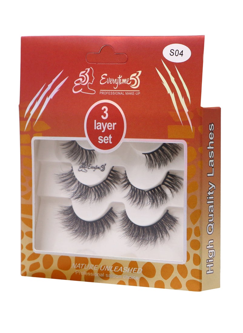 Everytime53 Everytime53 Women's 3 Layer Set Eye Lashes - S04  - Image 2