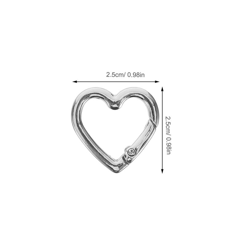 4Pcs Heart Keychain Carabiner Clips Zinc Alloy Spring Loaded Lobster Claw Hooks 25mm For Travel Outdoor - Image 3