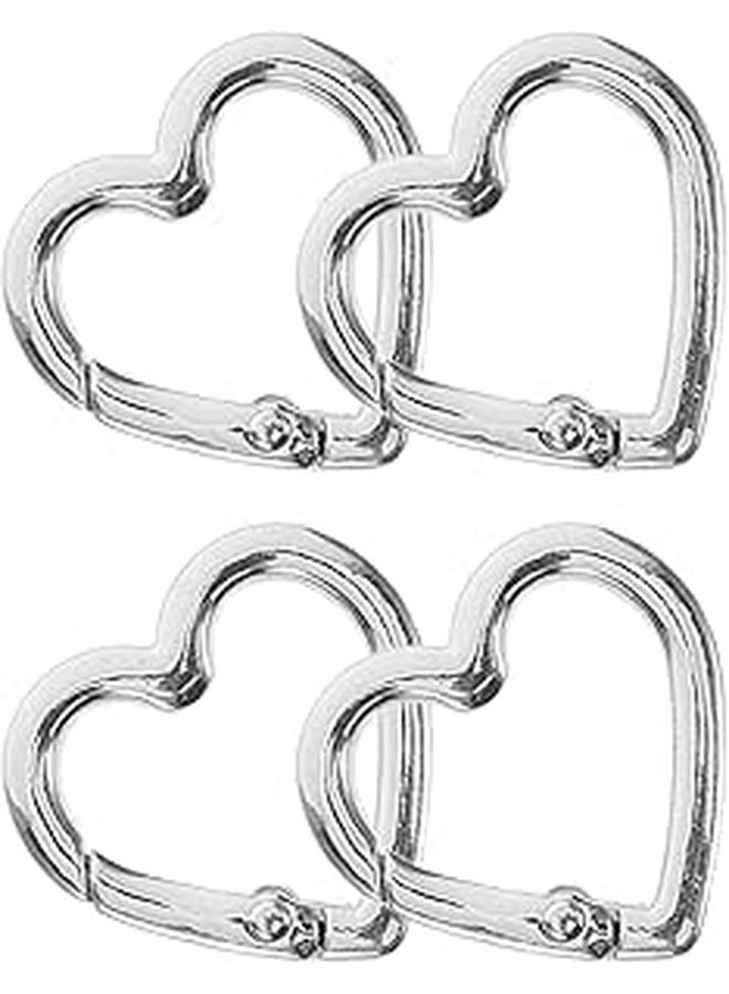 4Pcs Heart Keychain Carabiner Clips Zinc Alloy Spring Loaded Lobster Claw Hooks 25mm For Travel Outdoor - Image 1