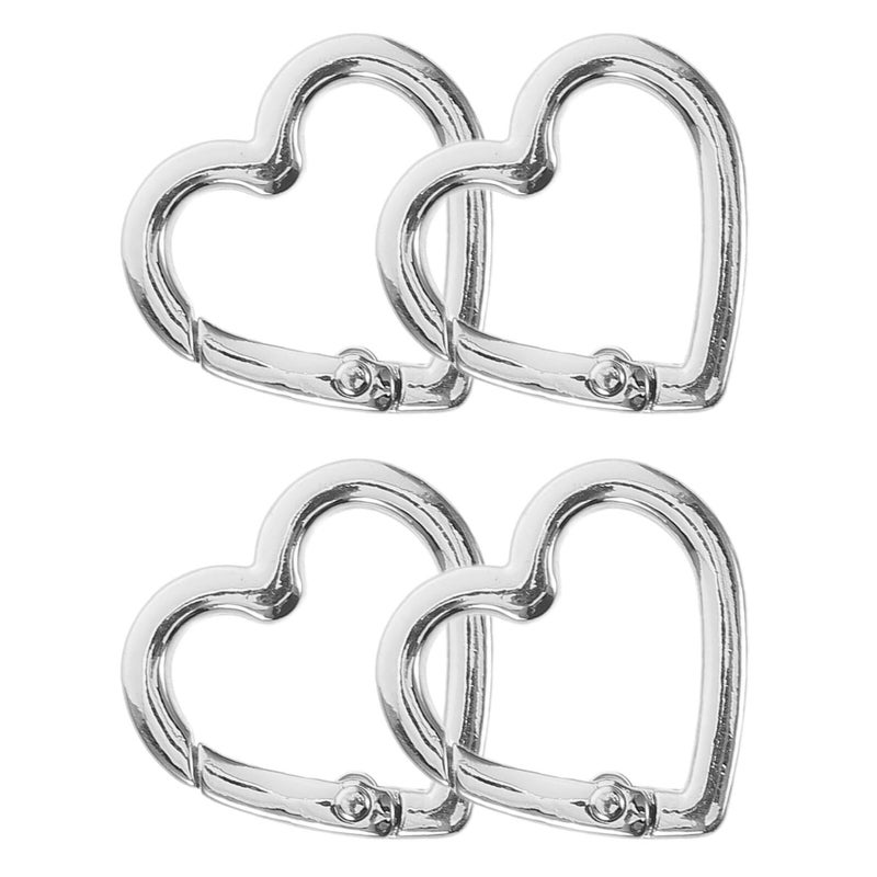 4Pcs Heart Keychain Carabiner Clips Zinc Alloy Spring Loaded Lobster Claw Hooks 25mm For Travel Outdoor - Image 2