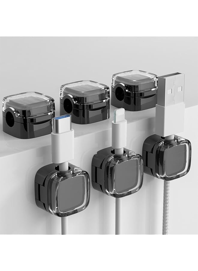 إيروريكس مشابك كابلات مغناطيسية متعددة الأغراض ومنظم أسلاك تحت المكتب وإدارة الكابلات وحامل أسلاك لاصق للمنزل والمكتب والهاتف والسيارة والحائط وسطح المكتب وطاولة بجانب السرير باللون الأسود - Image 1