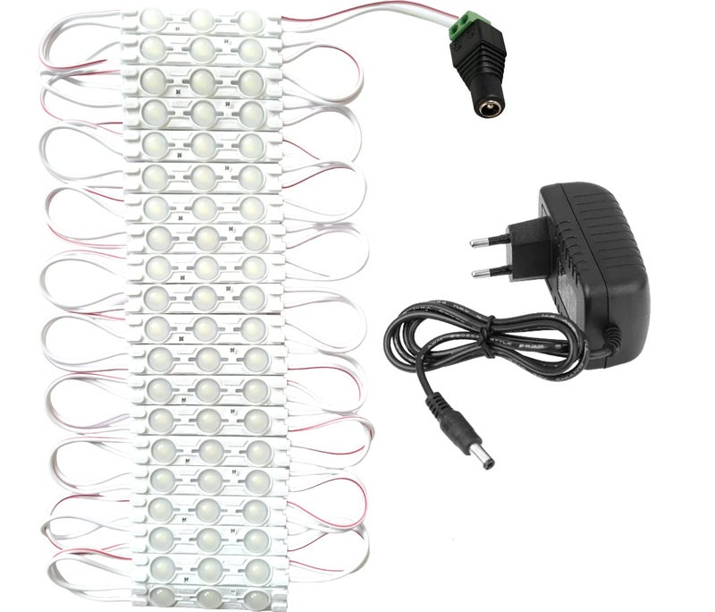 Khodiyar Online Store Khodiyar Online Store Round Plastic Frame Wall Mount Vanity Or Dressing Mirror MakeUp Led Module Light Warm White Set Of 20 Module Or 60 Leds 10 Feet With AdapterMirror Not Included  - Image 4