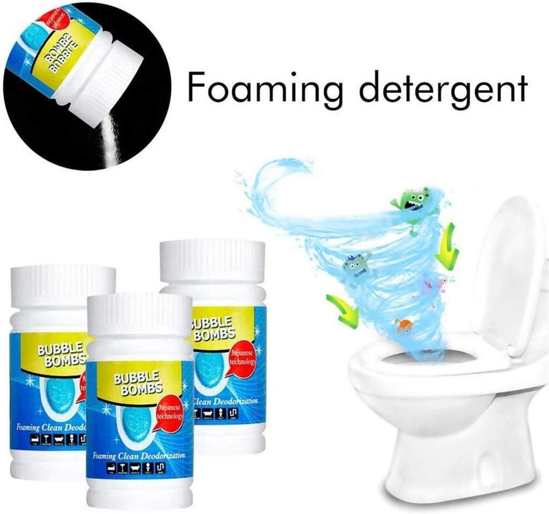 klarako Pipe Dredge Deodorant,Powerful Sink and Drain Cleaner Magic Bubble Bombs Fast Foaming Pipe Cleaner Deodorant Chemical Powder Dredge Agent for Kitchen Toilet Pipeline Quick Cleaning Tool (3Pcs) - Image 3