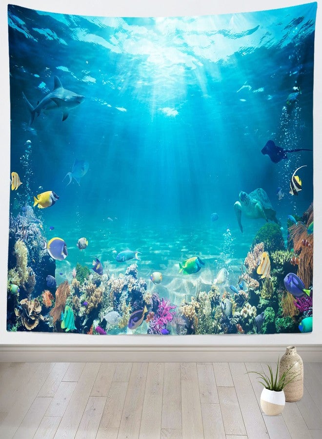Loccor Underwater World Tapestry Blue Ocean Wall Hanging Under the Sea Coral Reef Wall Tapestry 80X60 Inches Tropical Fish Tank Undersea Tapestries Marine Wall Art for Bedroom Living Room Dorm Decor - Image 1