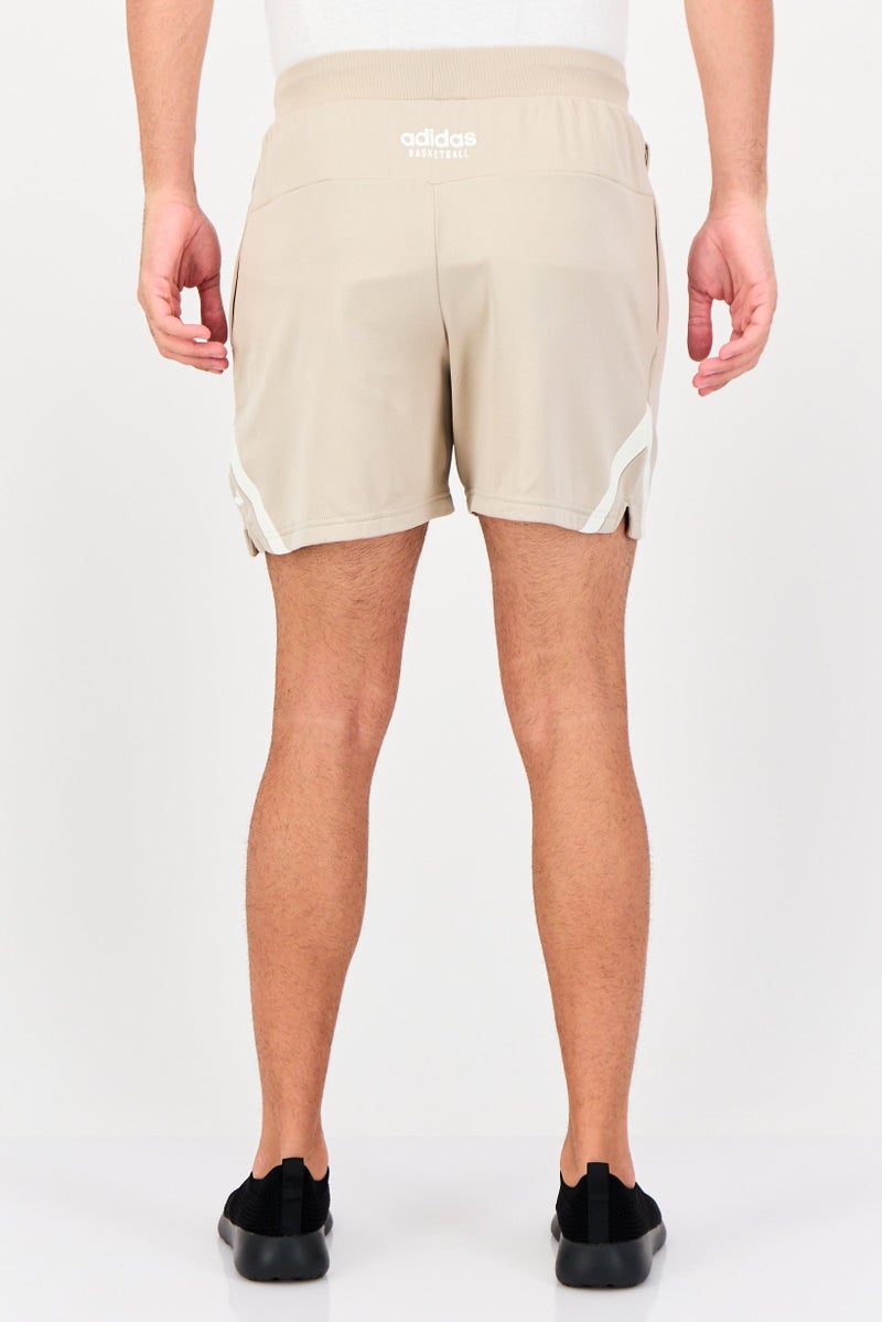 Adidas Men Sportswear Fit 5 Inseam Basketball Shorts, Dark Beige - Image 3