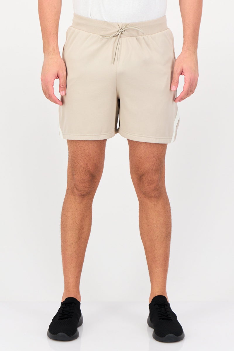 Adidas Men Sportswear Fit 5 Inseam Basketball Shorts, Dark Beige - Image 1