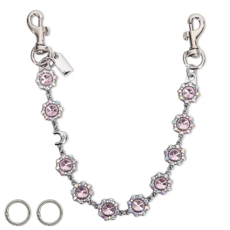 SOPKTA Bag Charms, Bag Charm Chain, Purse Charms for Handbags,flower-shaped women's purse chain - silver - Image 1