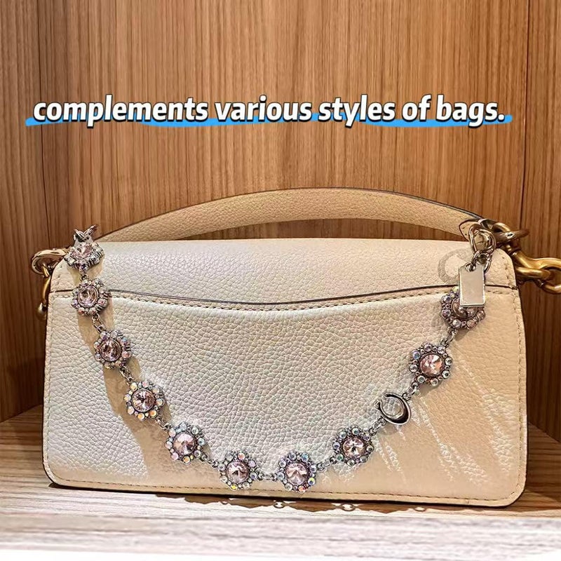 SOPKTA Bag Charms, Bag Charm Chain, Purse Charms for Handbags,flower-shaped women's purse chain - silver - Image 5