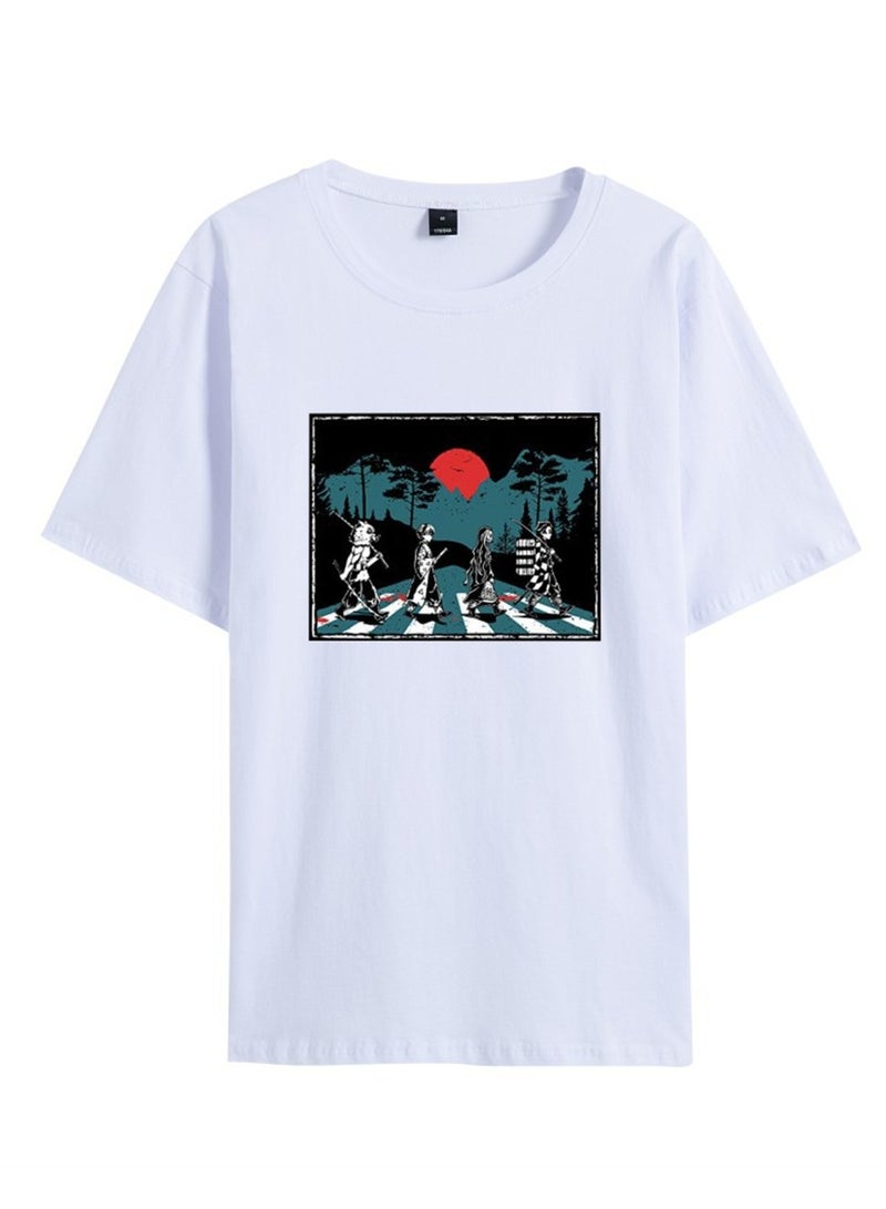 Demon Slayer anime men's and women's casual sports short-sleeved T-shirts - Image 1