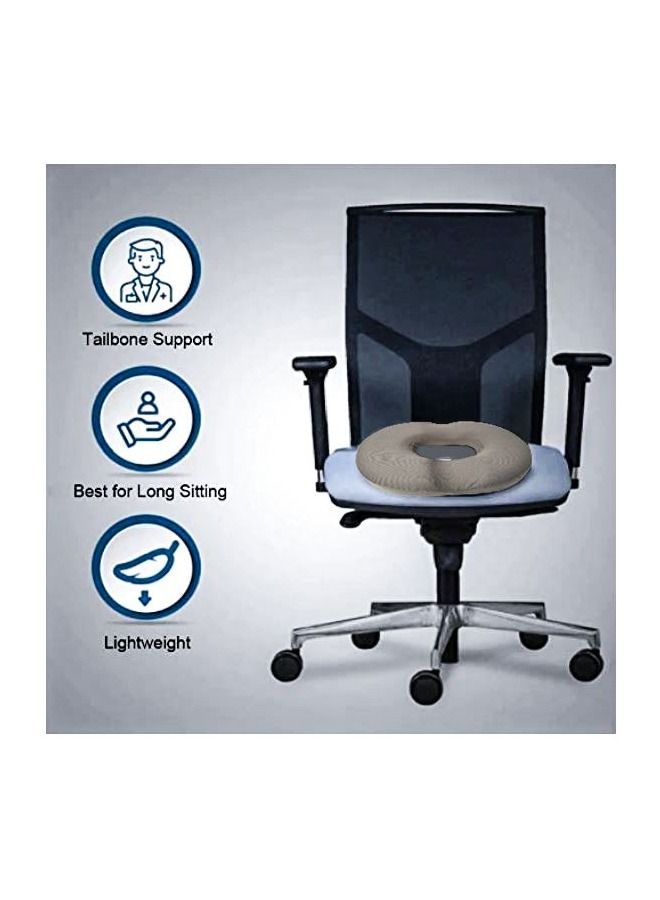 3XR Premium Donut Cushion. Memory Foam Pillow. High-quality Donut Pillow Seat Cushion for Car Chair Home and Office .  1 Pcs - Grey - Image 4