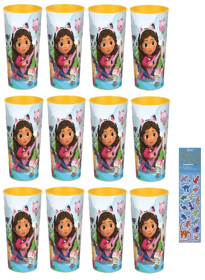 Unique Gabbys Dollhouse Birthday Party Supplies Favor Bundle Pack includes Reusable Plastic Cups - 12 Count - Image 1