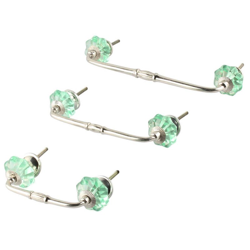Indian-Shelf IndianShelf 1 Pack Multicolor Kitchen Cabinet Handles for Drawer Pulls Door Dresser Silver Hardware 6 Hole to Hole BH21GFK08  - Image 1