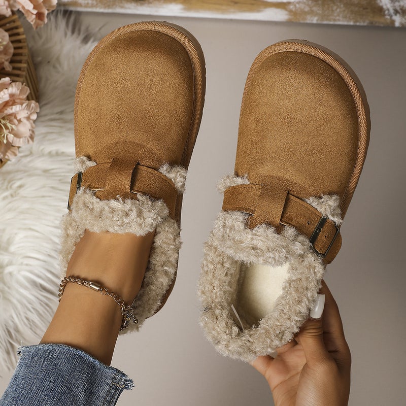Fashion Thick-Soled Plush Buckle Warm Cotton Shoes Casual Round-Toe Large Size Snow Boots - Image 5