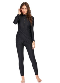 NIBEMINENT 3-Piece Women Conservative Swimsuit Set Muslim Sun Protection Swimwear Swimming Trousers Ladies Beachwear Skirt Bikini Arab Dress  - Image 1