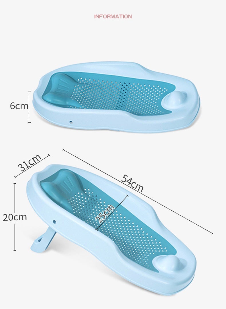 دعم استحمام للأطفال، قابلة للطي، دعم مريح للرضع (من 0 إلى 12 شهرًا، أزرق) - Image 3