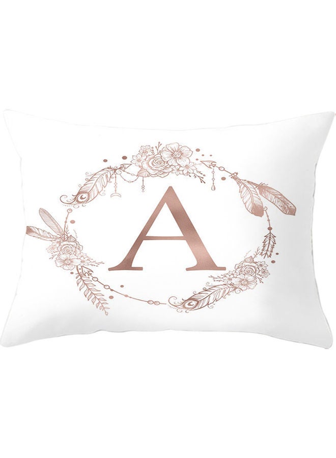 NIBEMINENT A Letters Printed Throw Pillow Cover white 30 X 50cm