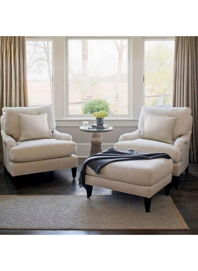 Joints Armchair Off-white and Dark Brown Engineered Wood  90x90x90 