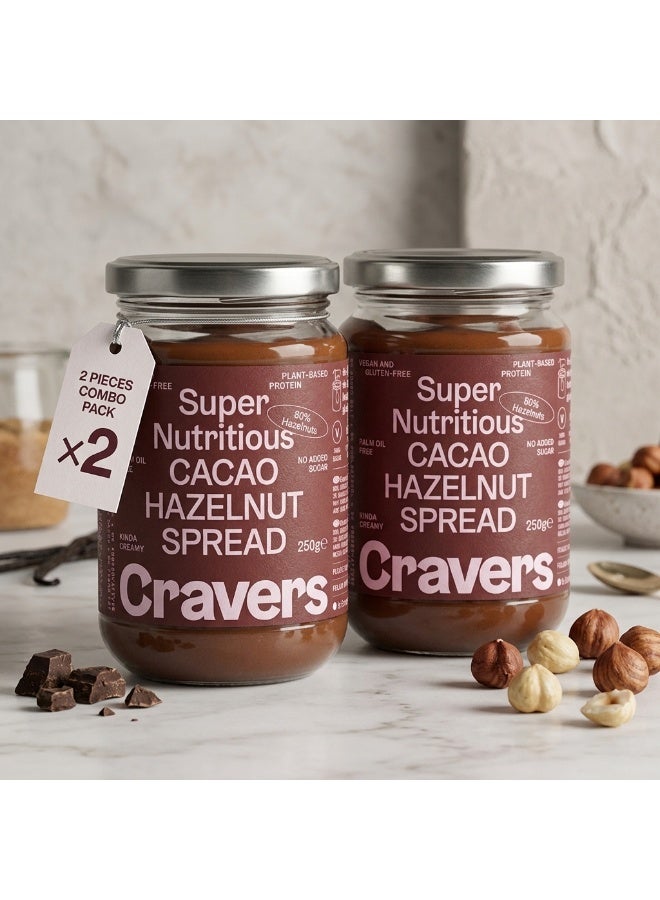 Cravers Cacao Hazelnut Spread, 2 Pieces Combo - 270 gms each