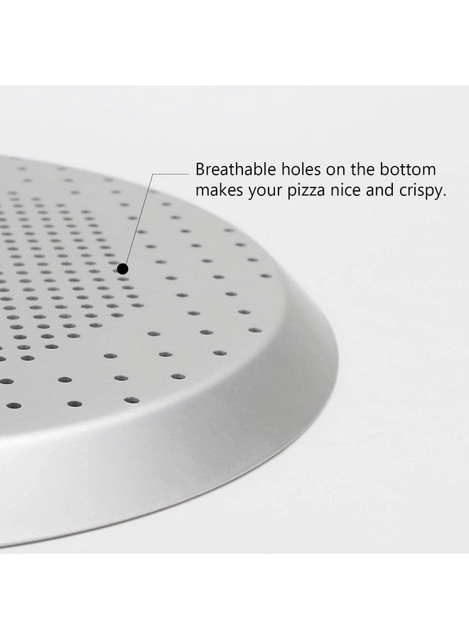 HARI® Pizza Pan 12 Inch with Holes Perforated Pizza Tray Aluminum Alloy Round Pizza Crisper Pans Oven Baking Pizza Bakeware Pizza Baking Tray for Home Restaurant Kitchen (Silver) - Image 4