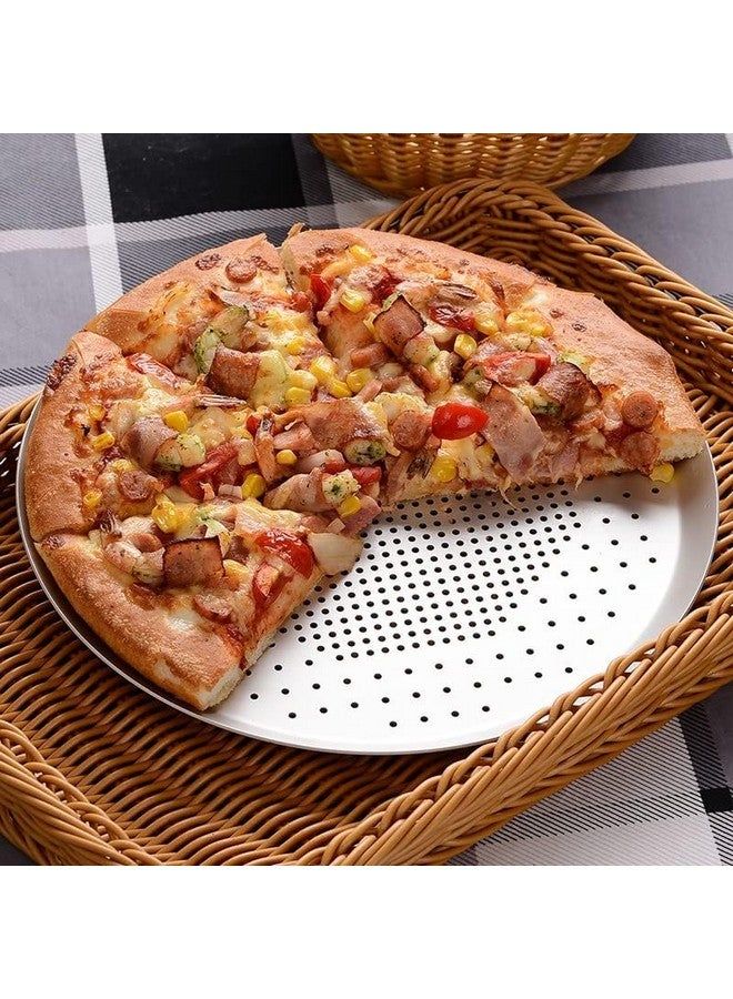 HARI® Pizza Pan 12 Inch with Holes Perforated Pizza Tray Aluminum Alloy Round Pizza Crisper Pans Oven Baking Pizza Bakeware Pizza Baking Tray for Home Restaurant Kitchen (Silver) - Image 5