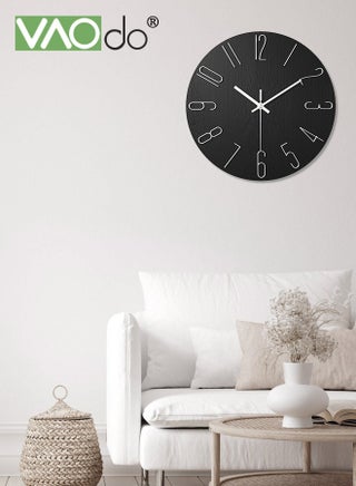 Wall Clock 12inch Silent Non-Ticking Modern Style Wall Clocks Decorative for Office Home Bedroom School Black - view 4