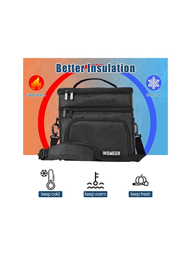Zaboon Lunch Bag16L Insulated Lunch Bags Reusable Lunch Box For Adultmenwomen Double Deck Cooler Bag Leakproof For Picnic Travel Office - Image 2