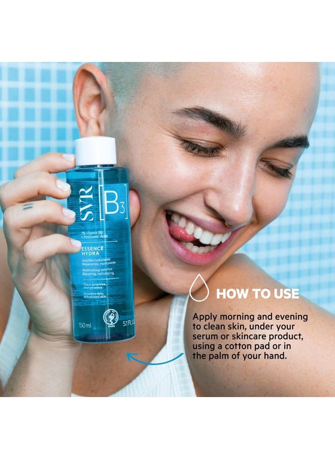 SVR [B3] Hydra Face Essence - Soothe, Smooth and Hydrate for 24hrs - 2% Niacinamide & Hyaluronic Acid Moisturizing & Hydrating Toner for Dehydrated Dry, Sensitive Skin. Fragrance Free, 5 fl.oz.  - Image 4